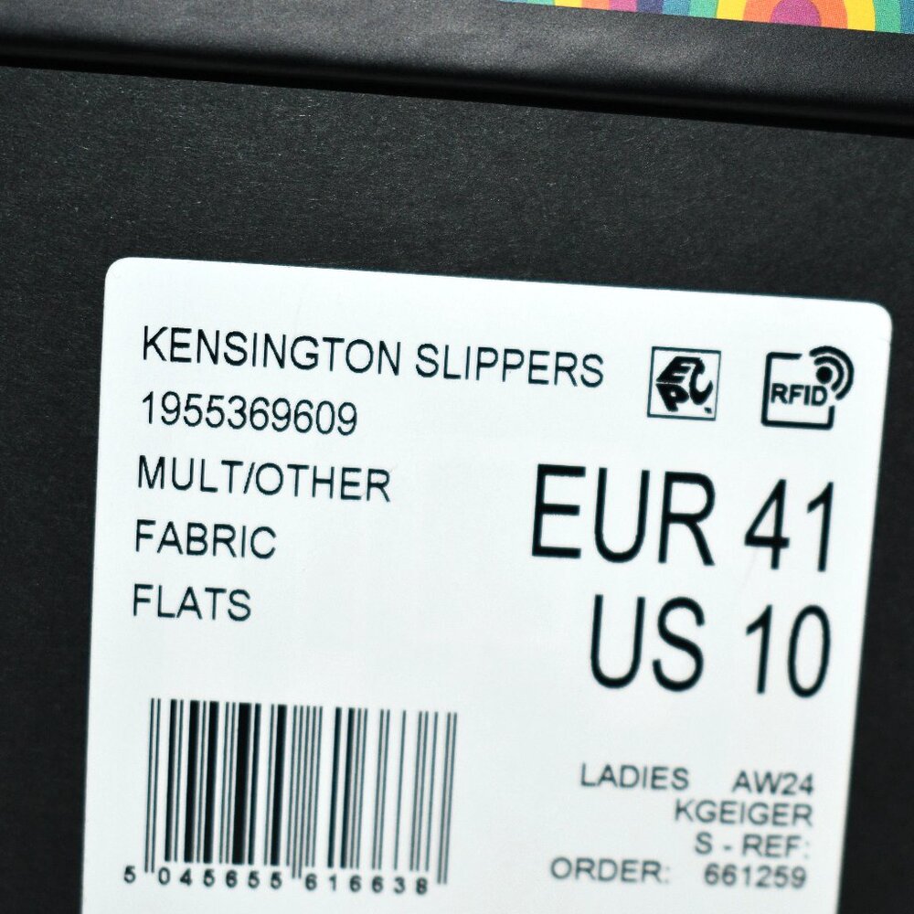 Kurt Geiger Kensington Faux Shearling Rainbow Logo Ornament Slippers in Multi 10 - Picture 7 of 7